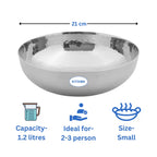 Heavy Bottom Stainless Steel Kadai (Hammered Tasla) without Handle
