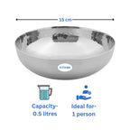 Heavy Bottom Stainless Steel Kadai (Hammered Tasla) without Handle