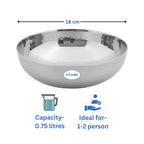 Heavy Bottom Stainless Steel Kadai (Hammered Tasla) without Handle