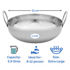 Kitdor Steel Kadai Hammered