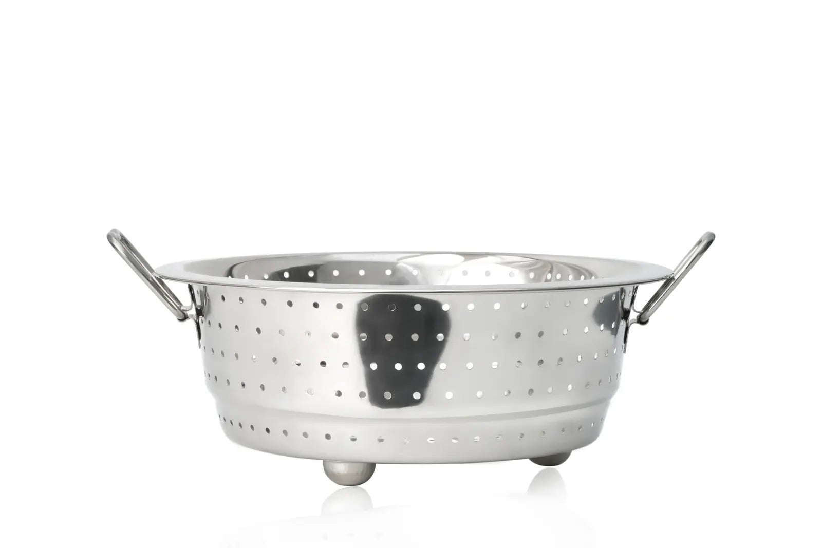 Stainless steel stainer with stand and handle
