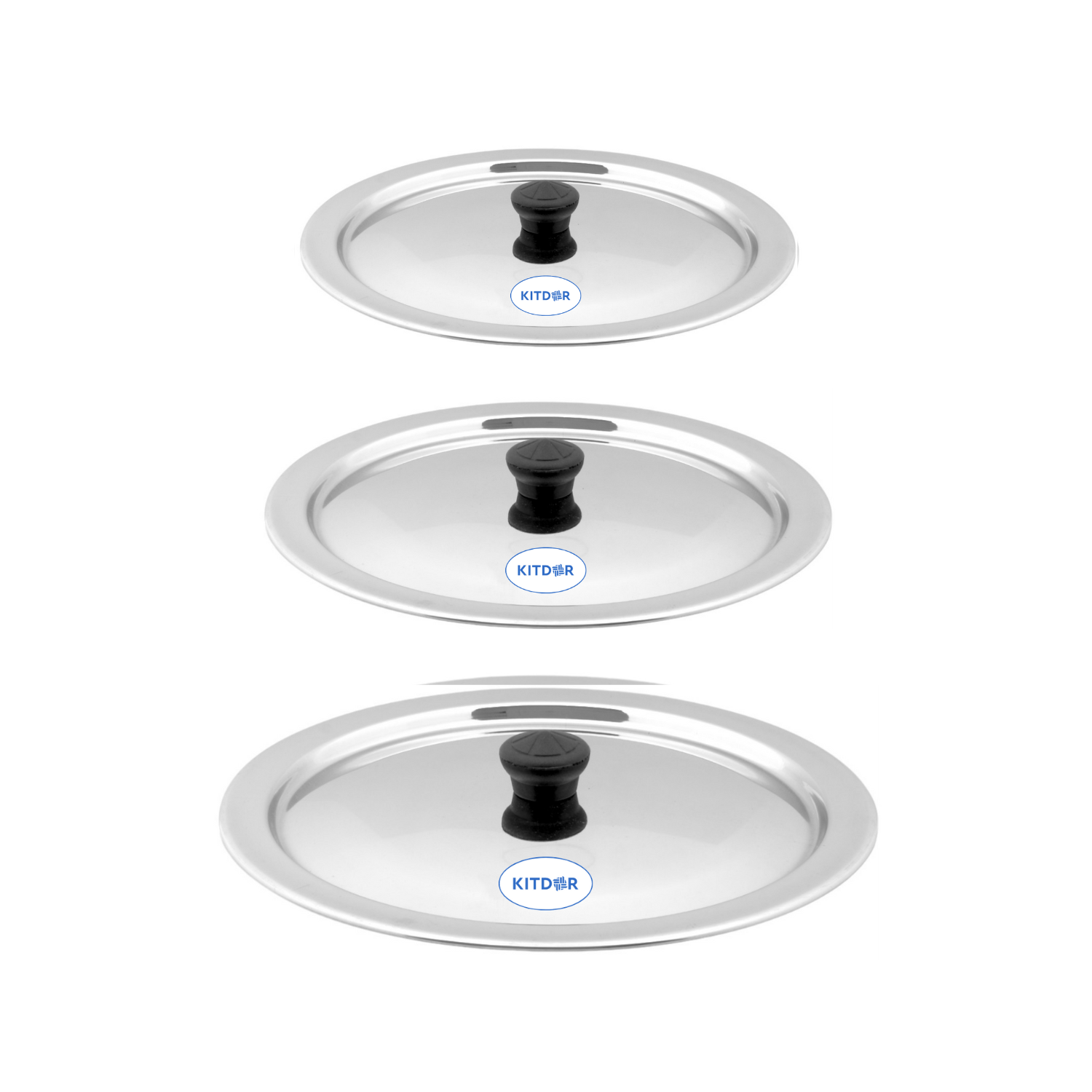 Kitdor Stainless Steel Lid with Knob/Dome Lid of size 16 to 40 cm