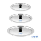 Stainless steel kitdor lids with knobs 3 pcs set