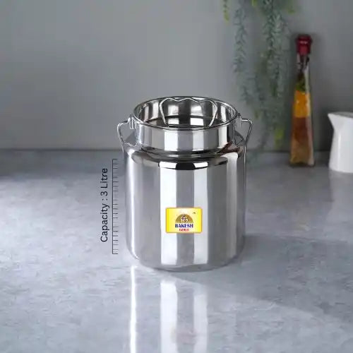 Rakesh Gold Steel Plain Barni
