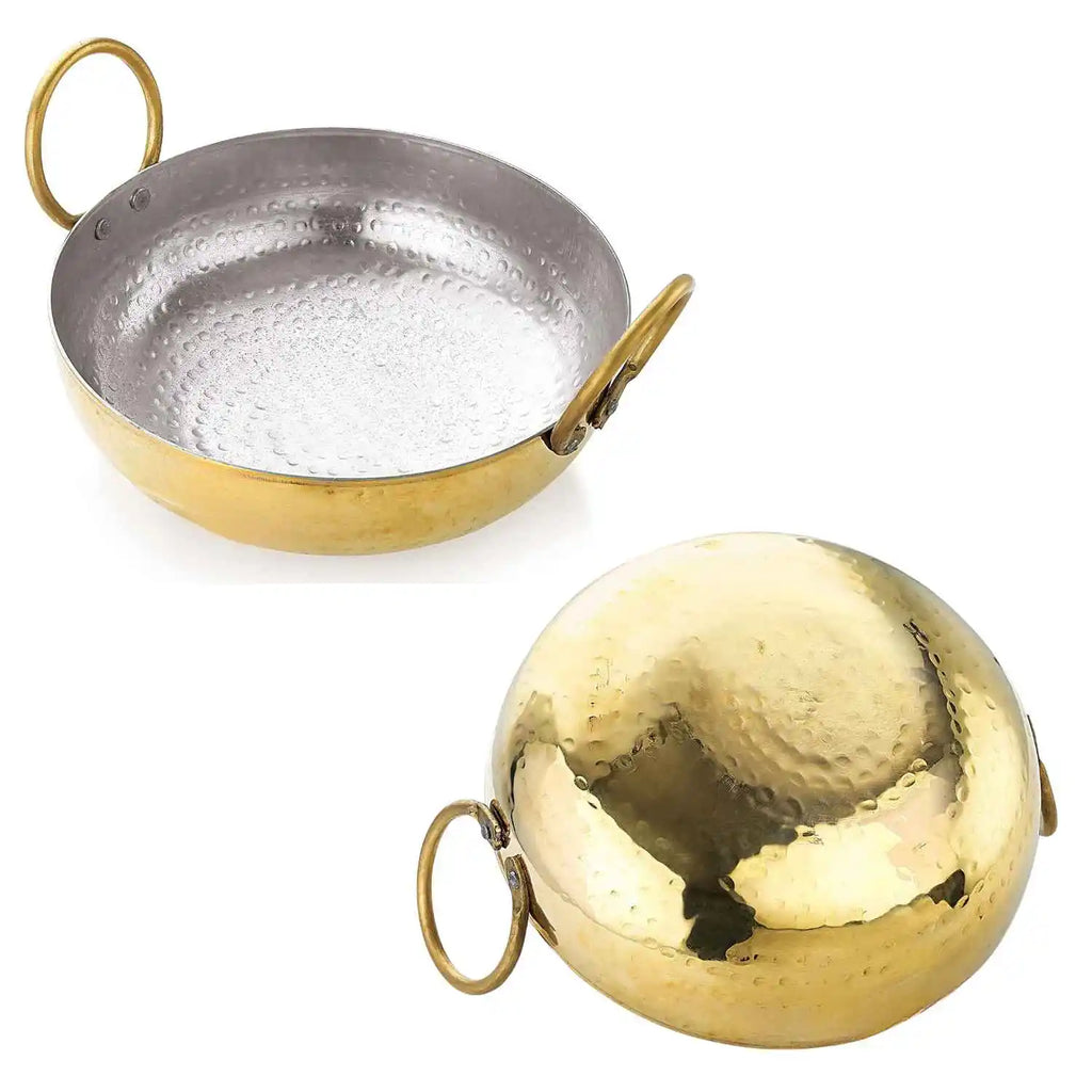 brass kadai with kalai