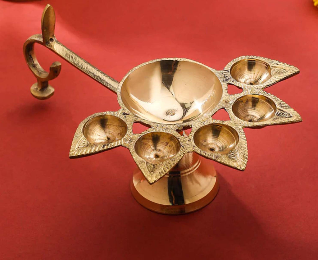 Brass Panch Aarti for Home