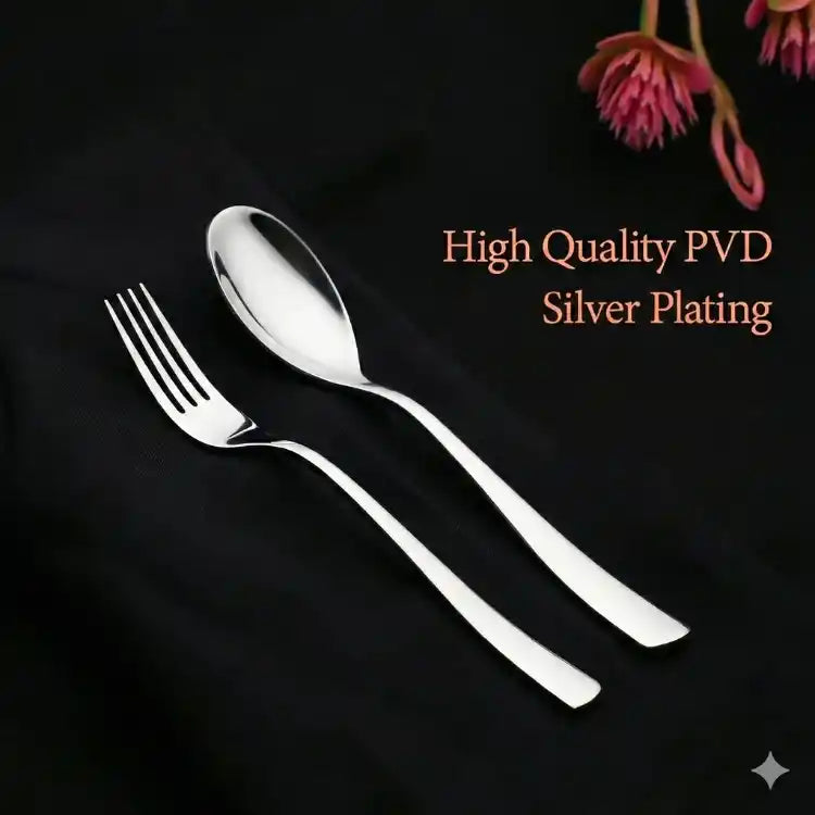 Silver spoon and fork set