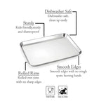 Metal tray with features highlighted on a white background